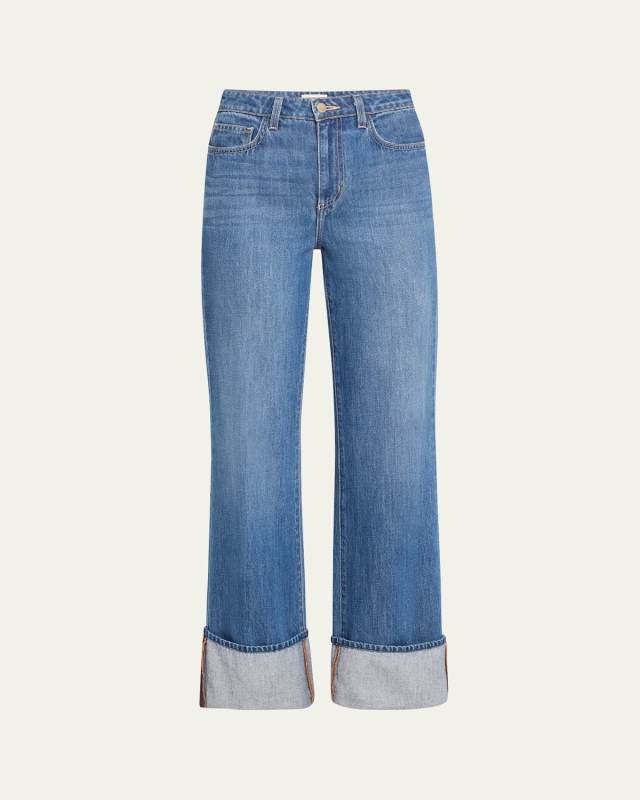 Miley Ultra High Rise Wide-Leg Cuffed Jeans
